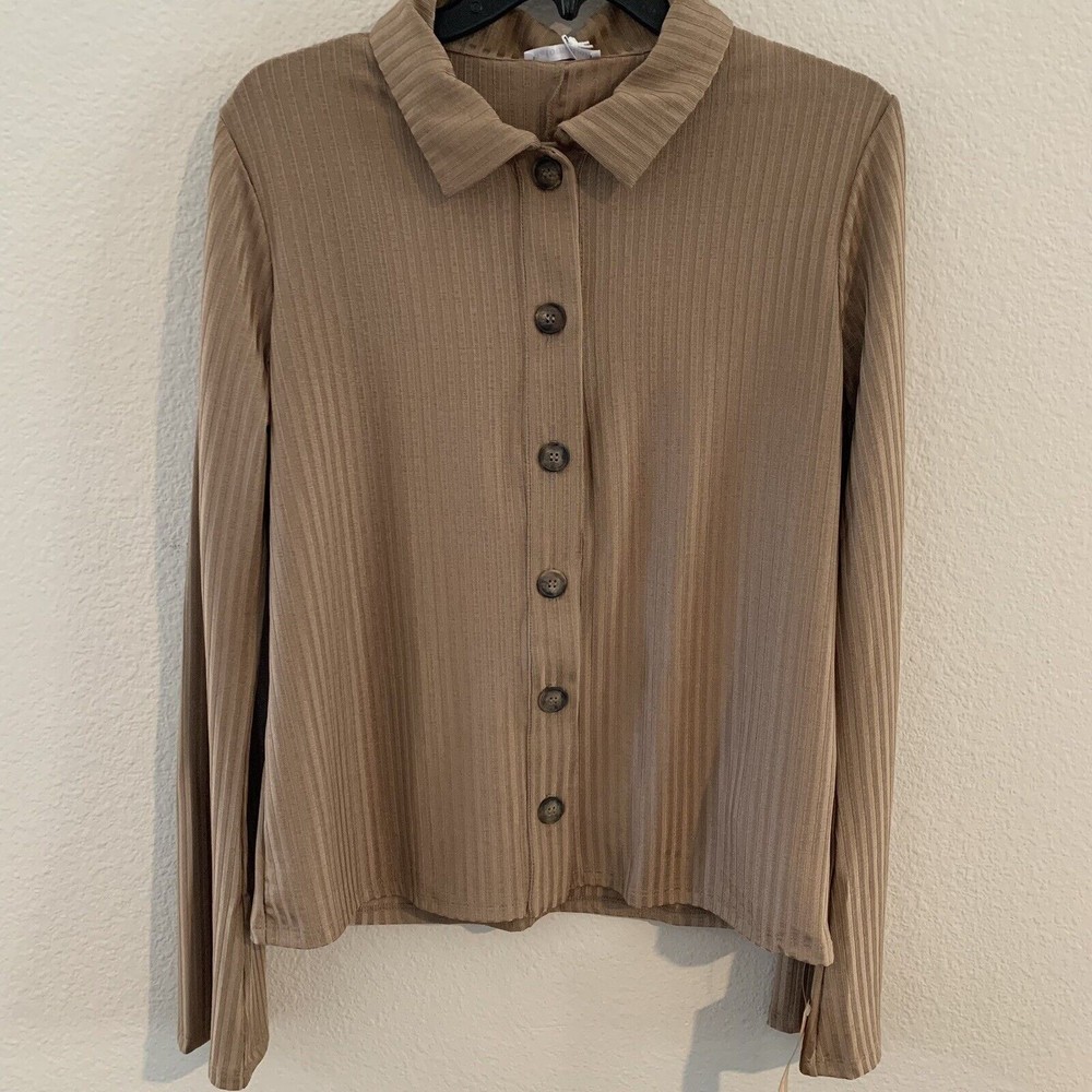 Reformation Top Womens XL Esmeray Knit Burnette Brown Ripped New